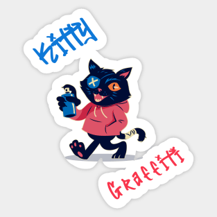 Kitty Graffiti Sticker